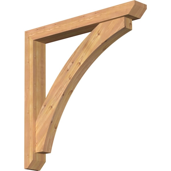 Ekena Millwork Thorton Slat Smooth Bracket w/ Offset Brace, Western Red Cedar, 5 1/2"W x 42"D x 42"H BKT0604X42X42THR06SWR - main